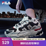 FILA 斐樂TREK滿天星老爹鞋男鞋新款休閑鞋時尚復古運動鞋跑鞋  白蘆筍/漿果藍-WD 44