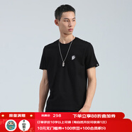 鬼洗線上專享 小鬼頭字母印花多色圓領(lǐng)短袖棉T恤潮男休閑半袖 B840060 黑色 88 M (170)