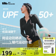 蕉下（beneunder）運動(dòng)防曬衣女超輕薄DS836吸汗防曬服防紫外線(xiàn)顯瘦戶(hù)外漫暮黑L