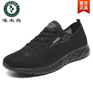 啄木鳥品牌男鞋夏季涼鞋透氣網(wǎng)面鞋一腳蹬輕便軟底老北京布鞋休閑運動鞋 純黑色20032 39