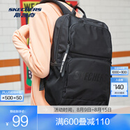 斯凱奇（Skechers）男女同款196家族雙肩包電腦包學(xué)生經(jīng)典百搭簡(jiǎn)約高中書包旅行背包 碳黑/0018 20-30升