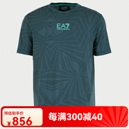 阿瑪尼（Emporio Armani）EA7 阿瑪尼 男時尚圓領運動短袖T恤 3DPT23 PJMEZ 青色 2816 均碼 -----香港倉分店買快5天