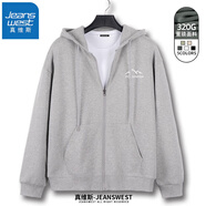 真維斯（JEANSWEST）衛(wèi)衣男女連帽2025春秋款日系拉鏈開(kāi)衫外套寬松運(yùn)動(dòng)外套重磅連帽衫 花灰（簡(jiǎn)筆山脈白x） L (推薦110斤-125斤左右)