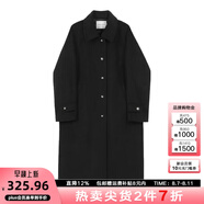 VEGA CHANG毛呢大衣女中長(zhǎng)款2025冬新款?lèi)?ài)心扣高級(jí)感外套 簡(jiǎn)約黑（夾棉版） M