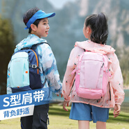 赟婭戶外兒童運(yùn)動(dòng)背包輕便登山雙肩包休閑旅行背包補(bǔ)習(xí)小學(xué)生減負(fù)背包 櫻花粉16L【多倉(cāng)位設(shè)計(jì)】