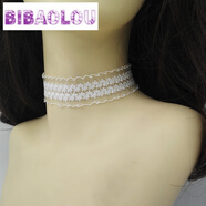 蕾絲項鏈頸飾女脖頸脖子飾品遮擋遮疤鎖骨鏈項圈女頸帶寬頸鏈 白色2.5CM寬