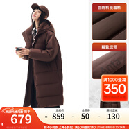 安踏（ANTA）四防速暖羽絨服| 女冬季中長款保暖潮流寬版羽絨加厚外套面包棉服 茶褐色-3 XL /女175