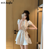 她芙（tafu）小香風連衣裙女2025年夏季新款法式收腰顯瘦名媛氣質(zhì)洋氣裙子 圖片色 L