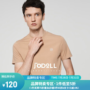 JODOLL喬頓【萊賽爾纖維】短袖T恤夏季潮流休閑logo壓印圓領(lǐng)半袖t恤男 淺咖色 M 48
