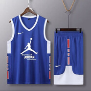 NBA KIDS-NIKE籃球服AJ套裝男訓(xùn)練比賽隊服夏季速干運動兒童春季球衣定制 耐克ZP 131藍(lán)色 （喬丹款） 耐克3XL