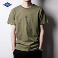 MAD MDNS NESS新款香港潮牌短袖T恤男潮流夏季男士体恤圆领明星同款 军绿色 165/S