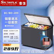 雪花【十年聯(lián)?！俊疽耘f換新】銅管冰柜商用大容量家用冷凍冷藏兩用臥式單溫雙溫冷凍小型冰箱大冰柜 煙青灰289【銅管速凍+一級(jí)節(jié)能】 165L