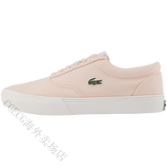 鱷魚（LACOSTE）女鞋時(shí)尚休閑透氣低幫帆布鞋板鞋|42CFA0008 2E5_淺粉色_米白色 35.5