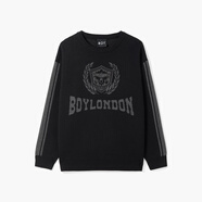 BOY LONDONBOYLONDON冬情侶款毛衣撞色條紋學(xué)院風(fēng)針織套頭衫N600 黑色 S