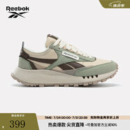 Reebok銳步官方24男女同款CL LEGACY W+休閑時(shí)尚復(fù)古運(yùn)動(dòng)鞋跑步鞋 24FRC903U1G09 杏色/灰綠色 39 (25cm),US：7