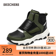 斯凱奇（Skechers）童鞋男女輕便兒童雪地靴加絨8701647L 橄欖色/黑色/OLBK 30