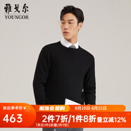 雅戈爾（YOUNGOR）羊毛衫男全綿羊毛羊毛衫舒適暖和厚度適中溫暖舒適可內(nèi)搭翻領(lǐng)襯衫 VYQW639994AYA黑色 S 95cm