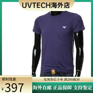 阿瑪尼（Emporio Armani）EA 鷹標(biāo)男士網(wǎng)球穿搭短袖圓領(lǐng)T恤 紫色 48336 S