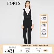 PORTS寶姿 春季新品女裝優(yōu)雅合身蕾絲拼接連體褲SA8P013KWB008 黑色 S (4)