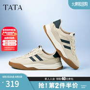 他她（TATA）男士阿甘男鞋復(fù)古德訓(xùn)鞋男運(yùn)動(dòng)休閑鞋厚底板鞋小白鞋PCB01AM3 米/藍(lán) 38