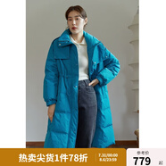 獨(dú)束【三色可選】大碼女裝白鴨絨羽絨服女冬新款胖mm收腰顯瘦外套 普魯士藍(lán) 2XL