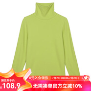 雲上生活秋冬復古休閑磨毛暖絨打底衫溫暖內搭長(cháng)袖高領(lǐng)T恤T6676F 黃綠色 L