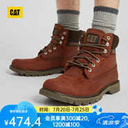 CAT卡特馬丁靴男士工裝鞋牛皮鞋面防潑水戶外高幫短靴P110501L3BDC43 棕紅 42