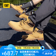 CAT卡特馬丁靴中幫大黃靴男士工裝鞋輕戶外防滑登山鞋P110973N3BDC25 黃色 42