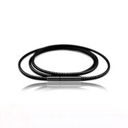 山中玉網(wǎng)紅吊墜掛繩男女款飾品吊墜項鏈繩子蠟皮繩玉墜掛件繩時(shí)尚禮物 1.5mm黑色70CM