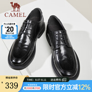 駱駝（CAMEL）新款柔軟牛皮商務(wù)鞋軟底舒適正裝新郎結(jié)婚皮鞋男士 G14S201065 黑色 41