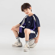 多多家男童潮流套裝夏季運(yùn)動(dòng)訓(xùn)練服2025新款兒童透氣跑步T恤短褲兩件套