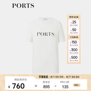 PORTS寶姿商場(chǎng)同款春季新品女裝經(jīng)典標(biāo)識(shí)LOGO印花T恤LP8N025RCQ008 奶白色 XS