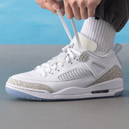 耐克NIKE夏季男款籃球鞋時(shí)尚潮流舒適透氣JORDAN SPIZIKE LOW FQ1759-103/白/淺灰/金屬銀 40CM 40m 40CM
