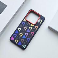 繪研適合小米15S Pro手機殼易接近的女性時(shí)尚的金屬環(huán)15Pro保護套大孔設計15Ultra印刷外殼高端感14Ult 黑色金甲-P字母彩繪 小米15