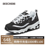 斯凱奇（Skechers）女運動復古老爹鞋經典熊貓鞋66666179BKW黑色/白色 37 