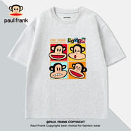大嘴猴（paul frank）美式潮牌短袖t恤男夏季2025新款寬松純棉體恤衫 重磅短袖【灰#PM四格猴】 M 【90-100斤】