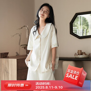 貓人【100%純棉】女士睡衣女夏季短袖涼感棉防螨抑菌家居服棉紗學(xué)生
