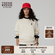 Teenie Weenie小熊春簡(jiǎn)約時(shí)尚美式運動(dòng)衛衣學(xué)院風(fēng)白色T恤上衣女裝 乳白色 L (170)