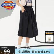 dickies半身裙女 純色學(xué)院風(fēng)a字中吊帶長(zhǎng)裙 DK010196 黑色 XL （29）