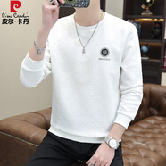 皮爾卡丹（pierre cardin）衛(wèi)衣男春秋款圓領(lǐng)長袖t恤白色外套打底衫春秋季上衣男 2322白色 XL 【適合125-140斤】