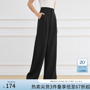 范思藍(lán)恩范思藍(lán)恩超高腰復(fù)古顯瘦西裝長褲女春季2025新款直筒休閑褲子1066 黑色 S