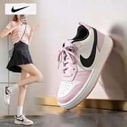 耐克（NIKE）女鞋子 25夏季新款透氣運動(dòng)鞋平底小白鞋低幫大童休閑鞋板鞋子女 【七夕禮物】COURT-粉色黑勾/曬圖退10 36.5
