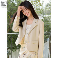 她享短款西裝外套女春秋高級(jí)感小西服女士氣質(zhì)外套開衫上衣 T51D035