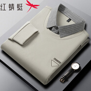 紅蜻蜓金典竹纖維領(lǐng)子銅錢條圓領(lǐng)假兩件 米駝 M 105