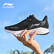 李寧（LI-NING）運動(dòng)鞋男2025夏季新款透氣經(jīng)典黑色輕便休閑減震回彈跑步鞋子 黑色/黯淡灰 39.5