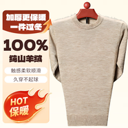 小羊鄂爾多鄂爾多斯市羊絨旗艦羊絨衫男100%純山羊絨半高領(lǐng)加厚保暖男款v領(lǐng) 鄂-駝色(低領(lǐng)) 不起球 不褪色 4XL 190（200-210斤穿）