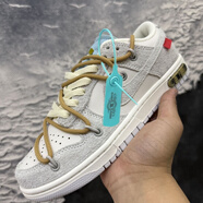 莆田男鞋2025爆款OW聯(lián)名綁帶Dunk百搭透氣板鞋男女潮流ins運動(dòng)鞋 OW棕綁帶【摩擦有聲】 38