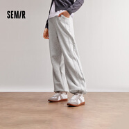 森馬（Semir）休閑褲女發(fā)熱抗菌長(zhǎng)褲2024冬季氣質(zhì)搖粒絨純色闊腿褲109724127001