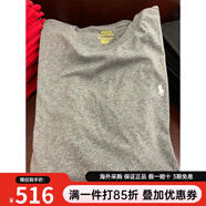 Polo Ralph Lauren拉夫·勞倫男裝短袖T恤 休閑純色小馬標(biāo)圓領(lǐng)打底衫七夕情人節(jié) 504 GREY HTR 灰色 XL （100KG左右）