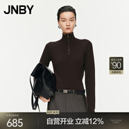 JNBY/江南布衣秋季半高領(lǐng)巴素蘭羊毛針織衫修身柔軟毛衣5O9310330 201/暗咖 L